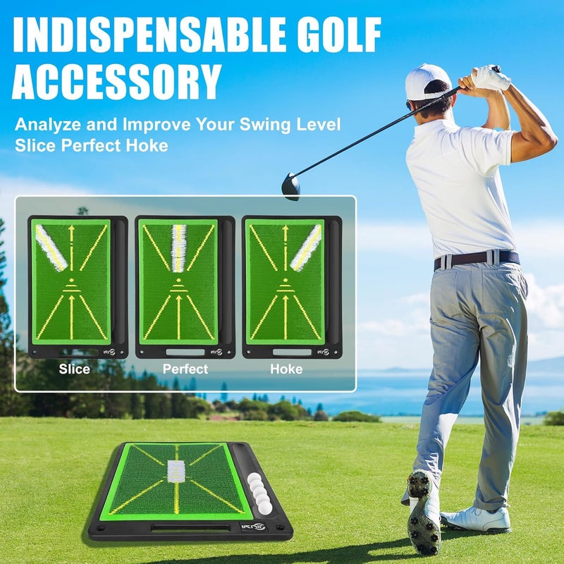 JIUYIBC Golf Mat Pro Premium Swing Training Mat for Analyzing Swing Path and Ball Impact, Replaceable Golf Practice Mats for Indoor Outdoor Hitting Training, Gifts for Men - Image 3